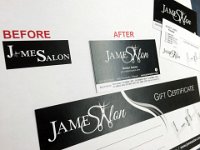 Complete Brand Work  Design work, Printing, Mailout Distribution & Signage for James Salon